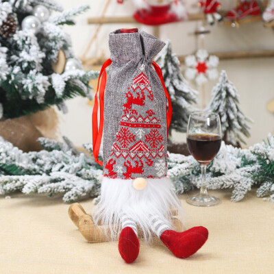 

Tailored Merry Christmas Santa Wine Bottle Bag Cover Xmas Festival Party Table Decor Gift