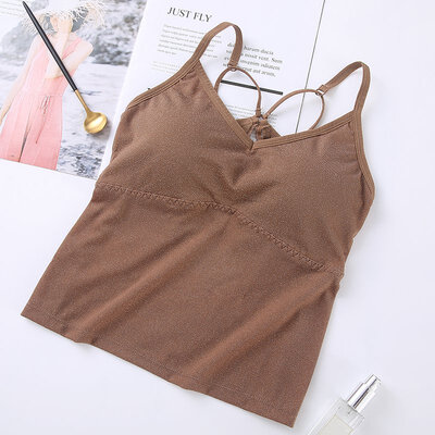 

Sexy Bottoming Anti-light Solid Color Seamless Bra Vest