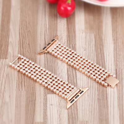 

〖Follure〗Luxury Alloy With Crystal Link Bracelet Watch Band Strap For Apple Watch 42MM BK