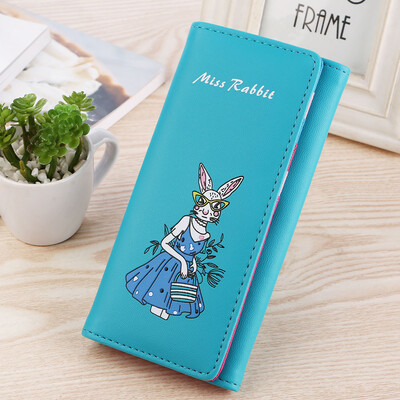 

Tailored Women Retro Rabbit Printing Long Wallet Coin Purse Card Holders Handbag BU