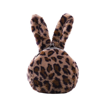 

Chain Sling Round Clutch Bag Plush Rabbit Ear Women Shoulder Crossbody Bags