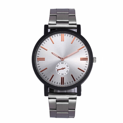 

Gobestart New Men Watch Stainless Steel Clock Male Quartz Alloy Belt Casual Wristwatch