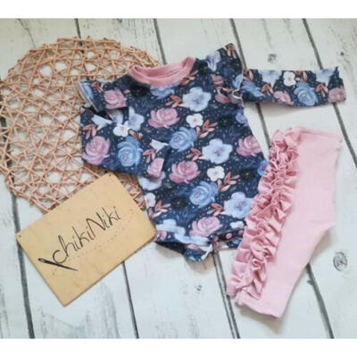

US Newborn Baby Girl Spring Outfits Clothes Flower Romper Ruffle Pants 2PCS Set