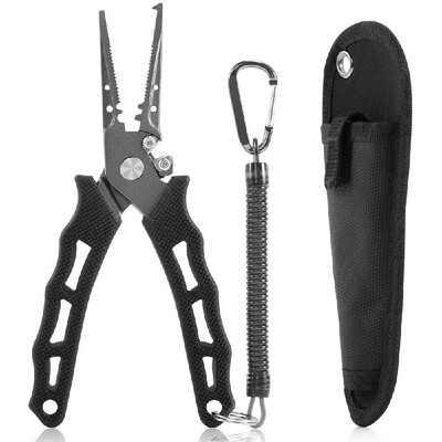 

73 Inch Fishing Pliers Hook Removers Split Ring Line Cutters Fishing Multi Tools with Sheath&Lanyard