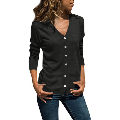 

Starmoon Women Casual Solid Button Up V-Neck Long Sleeve Pullover Shirt Top Blouse