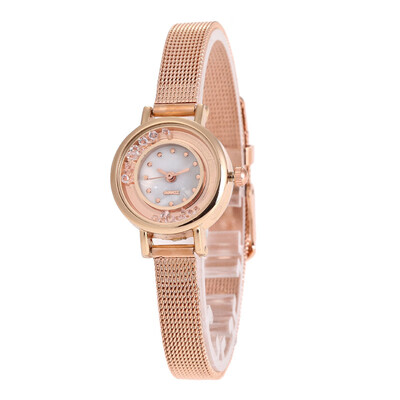 

Trend female student watch alloy fine mesh with quartz watch diamond drifting small dial ladies watch