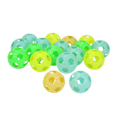 

18pcs Plastic Hollow Out Cat Bell Balls Pet Sound Rattle Interactive Toys