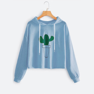 

Tailored Fashion Women Casual Loose Long Sleeve Cactus Print Sweatshirt Tops