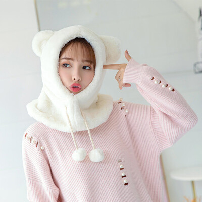 

Tailored Ladies Adjustable Faux Fur Warm Ball Fluffy Hood Scarf Hat Snood Hats Ears