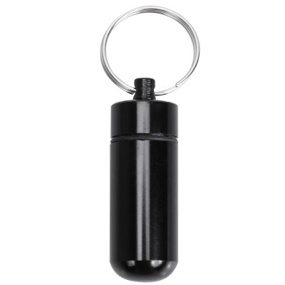 

Waterproof Sealing Aluminum Alloy Pill Box Drug Holder Keychain Container