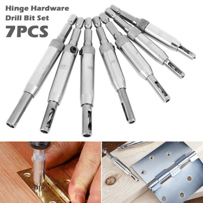 

Gifts 7pcs HSS Self Centering Hinge Hardware Drill Bit Set Door Drawer Pilot Hole Guides