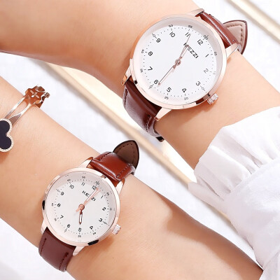 

Simple dial couple watches female students small fresh waterproof belt watch simple