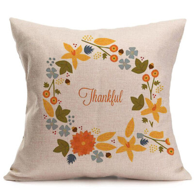 

Tailored Happy Fall Thanksgiving Day Soft Linen Pillow Case Cushion Cover Home Decor