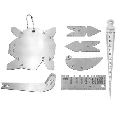 

Greensen 7pcsSet Weld Inspection Gauge Set Angle Heights Width Undercut Depths Measuring Tool
