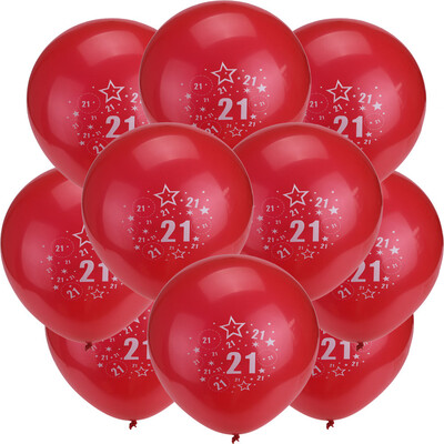 

Toponeto 10Pcs Red And Pink Latex Balloons Age 21 Birthday Anniversary Party Gifts