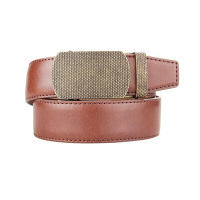 

BPSTAR Mens Automatic Buckle Genuine Leather Mens Ratchet Holeless Belt Business High Quality Mens Real Belt for Pants
