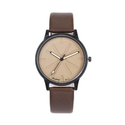

Fashion Casual Leather Band Quartz Watch Student Simple Alloy Case Wrist Watch
