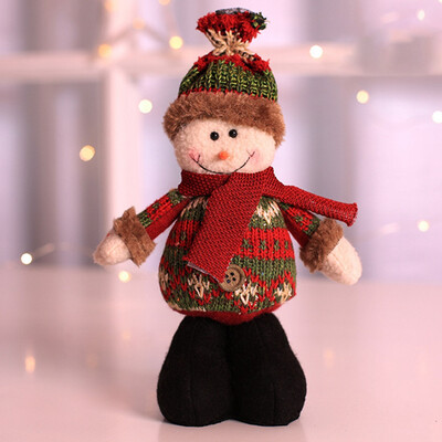 

Christmas Snowflake Plaid Fabric Cute Little Man Santa Claus Snowman Deer Doll Christmas Decoration Gift