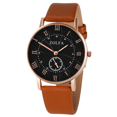

ZOLFA Geneva Fashion Men Watch Luxury Leather Strap Quartz Watches Gifts