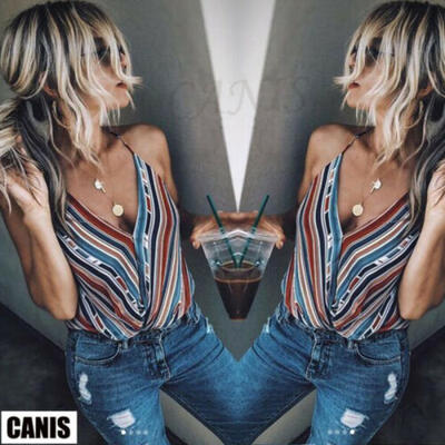 

US Holiday Women Sexy Off Shoulder Halter Crop Tank Top Vest Blouse Crop T-Shirt