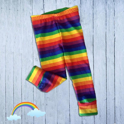 

Toddler Kids Girls Rainbow Skinny Leggings Full Length Pants Trousers 2-7Years