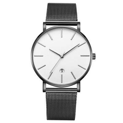 

〖Follure〗Fashion Simple Simple Casual Calendar Business Net With Strap Mens Watch