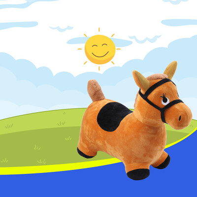 

Hopping Horse Outdoors Ride On Bouncy Animal Play Toys Inflatable Hopper