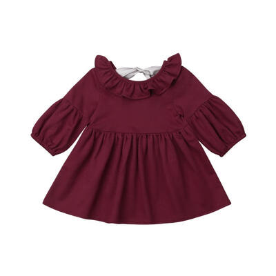 

Cute Newborn Kids Baby Girls Long Sleeve Tops T-shirt Short Mini Dress Clothes
