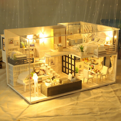 

Tailored 3D Wooden DIY Miniature House Furniture LED House Puzzle Decorate Creative Gifts