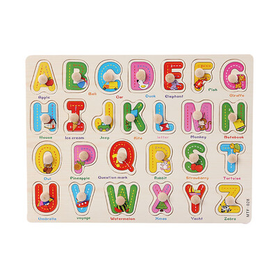 

Gobestart Wooden Number Lette Puzzle Jigsaw Early Learning Baby Kids Educational Toys E