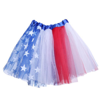 

Children Girls Colorful Flag Birthday Party Dancing Princess Tutu Skirt