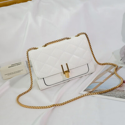 

Bag female 2018 new wave Korean version of the wild rhombic chain bag shoulder Messenger bag simple atmosphere solid color handbag