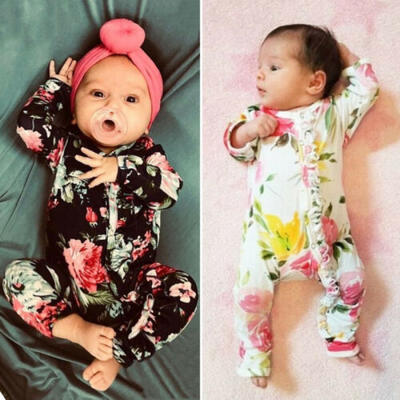 

USA Newborn Baby Girls Floral Romper Jumpsuit Bodysuit Playsuit Clothes Outfits