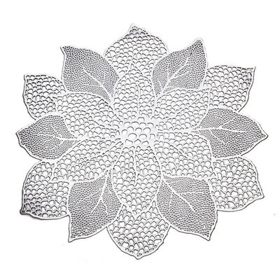 

Placemat For Dining Table PVC Plastic Hollow Insulation Round Baroque Mediterranean Coaster Pads Table Bowl Mats Home Decor 38cm