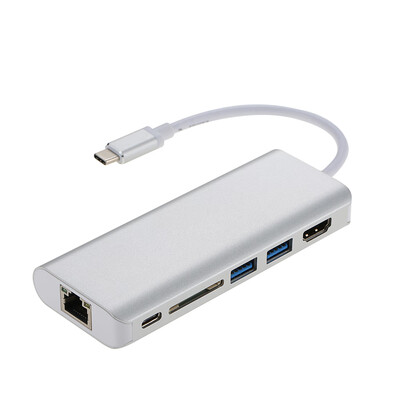 

Type-C HUB USB 31 To HD 4K Multiport Adapter Type-C Hub Input With Fast Charging Port