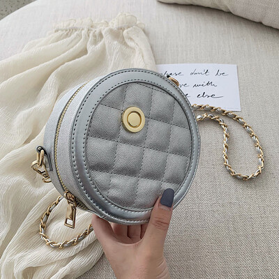 

Small fragrance rhombic chain texture bag female 2019 new tide summer wild single shoulder slung fashion small round bag