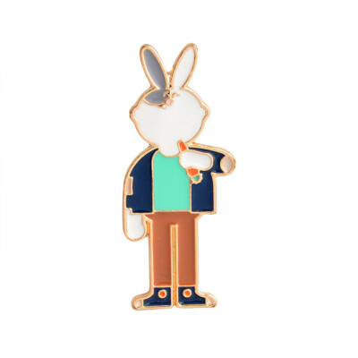 

New Fashion Jewellry Rabbit Pin Animal Pins Rabbit And Carrot Lapel Pin Brooch Badges Pinback Cute Bunny Rabbit Lover Gifts