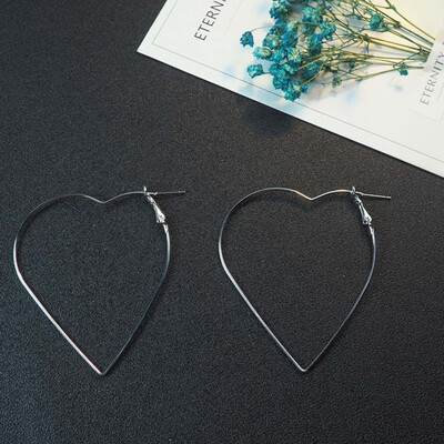 

Exaggerated Hollow Heart Statement Earrings Women Simple Jewelry Earings Girl Birthday Gift