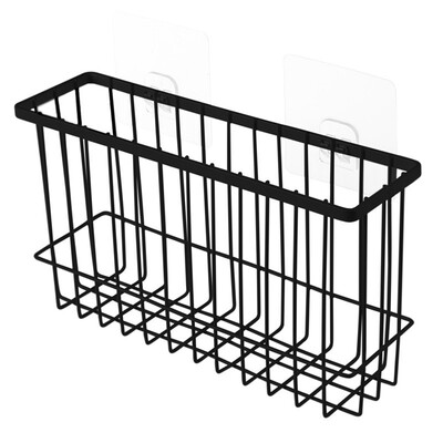 

Self-Adhesive Kitchen Bathroom Iron Wire Basket Organizer all Door Mount Kitchen Wrap Organizer Rack
