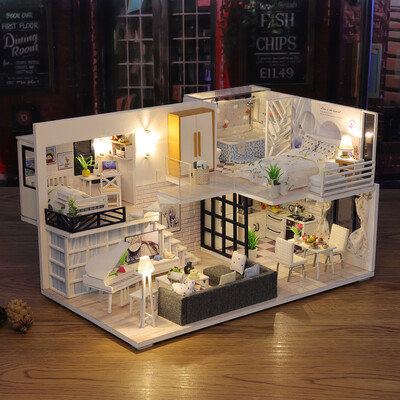 

〖Follure〗3D Wooden DIY Miniature House Furniture LED House Puzzle Decorate Creative Gifts