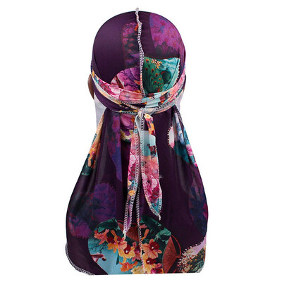 

Printed Durag Cap Waves Cap Pirate Beanies Long Tailed Skull Cap Headwear Hip-hop Cap Turban Hat Sun UV Protection Bandana