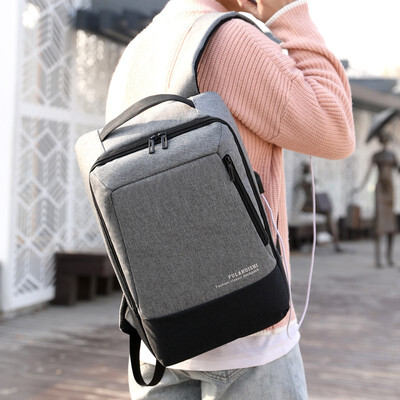 

Fashion man laptop backpack usb charging computer backpacks casual style bags large male business travel bag backpack