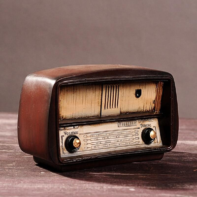 

Antique Old-Fashioned Resin Brown Vintage Radio Model Home Decorative Display Ornament Bedroom Decor Christmas Birthday Festival G