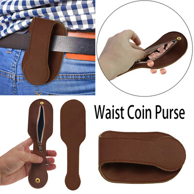 

〖Follure〗Coin Purse Brown Leather Wallet Coin Holder Purse Clutch Fold Zipper Bag Storage