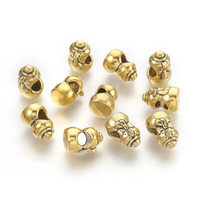 

Tibetan Style Alloy European Beads Large Hole Beads Christmas Snowman Lead Free Antique Golden 13x9x9mm Hole 5mm