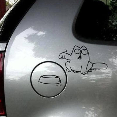 

Cute Simon&39s CAT Decal vinyl car i pad laptop window wall funny sticker BLACK
