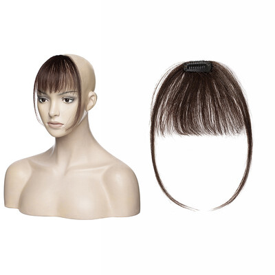 

Clips in Hair Bangs Fringe Air Fringe 100 Human Hair Extensions Clip On Bang Topper Straight Hairpieces