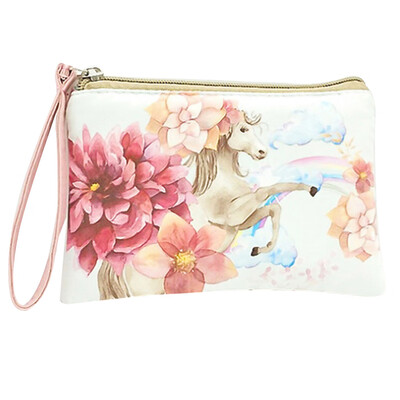 

New Women Cartoon Square Cute Elephant Elk Whale Printed Animals Handbag Coin Purse Phone Bag