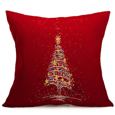 

New 45X45Cm Merry Christmas Santa Cotton Linen Pillow Case Cushion Cover Home Decor