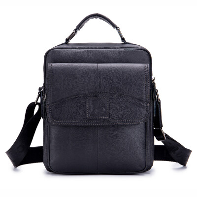 

LAOSHIZI New Men\s Leather Large Capacity Shoulder Crossbody Bag